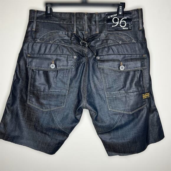 G-Star Raw Denim Elwood Heritage Jean Shorts 34 Men Loose Reworked Button Fly 96 - Picture 1 of 13